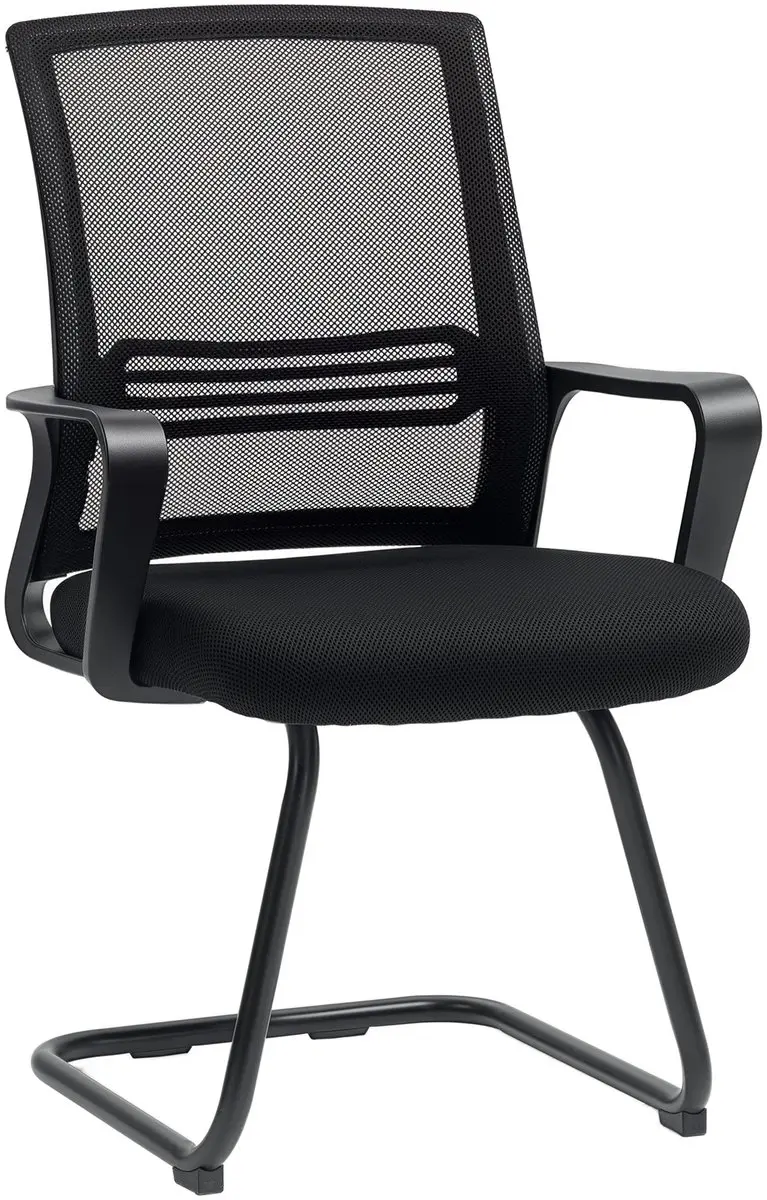 HOMCOM-Gastenstoel-Mesh-58,5x57,5x93cm-Zwart