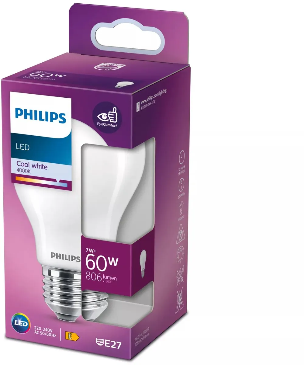 Philips LED Standaardlamp E27 7W Koelwit Mat - afbeelding 3 van 6