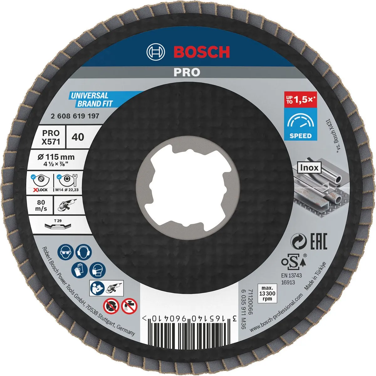 Bosch Professional PRO X571 X-Lock Lamellenschijf 115mm G40