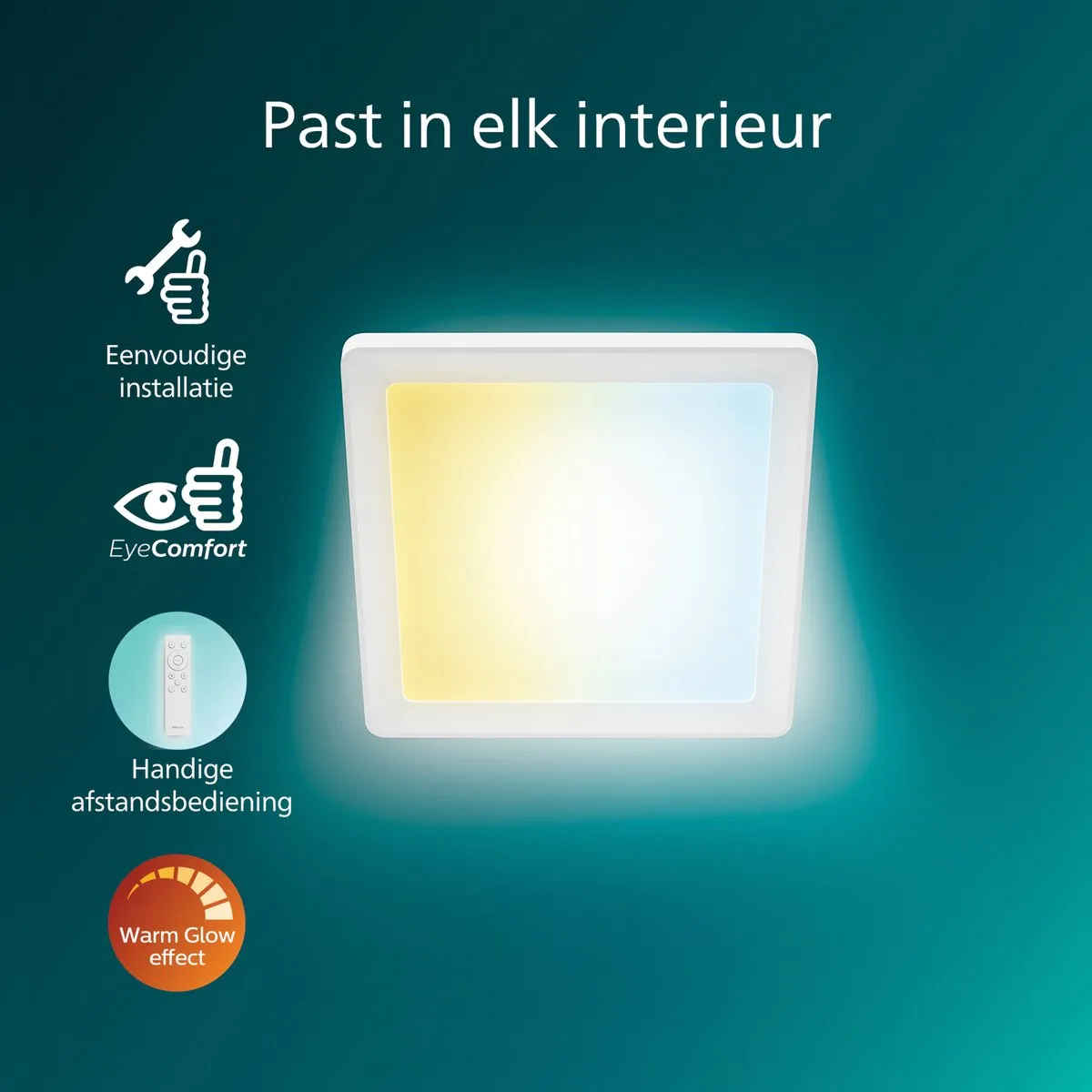 Philips Valen Plafondlamp 13W - WarmGlow 2200K-6500K - Ø30cm Wit