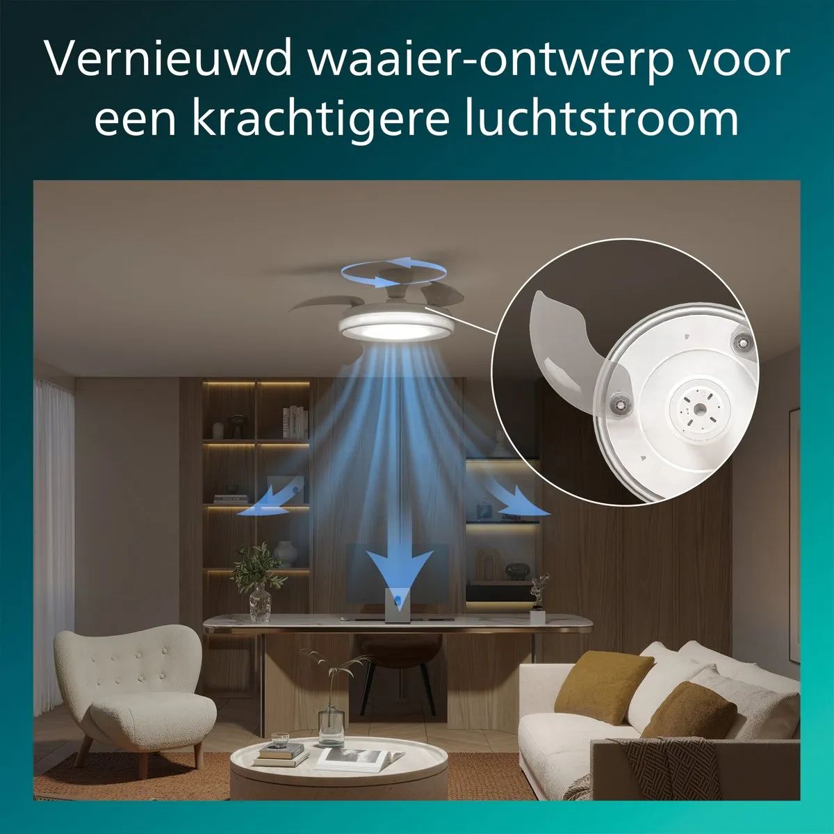 Philips Bliss Plafondventilator 106cm - 4500 Lumen - Wit