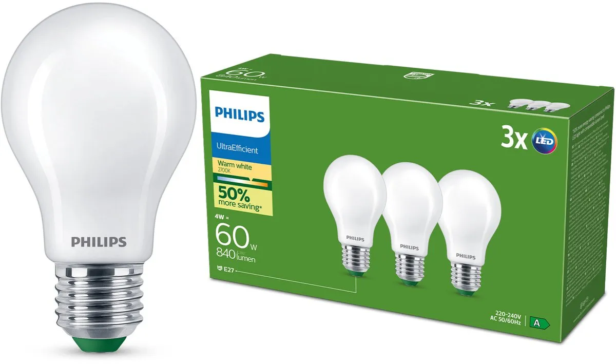 Philips UltraEfficient LED Lamp E27 4W