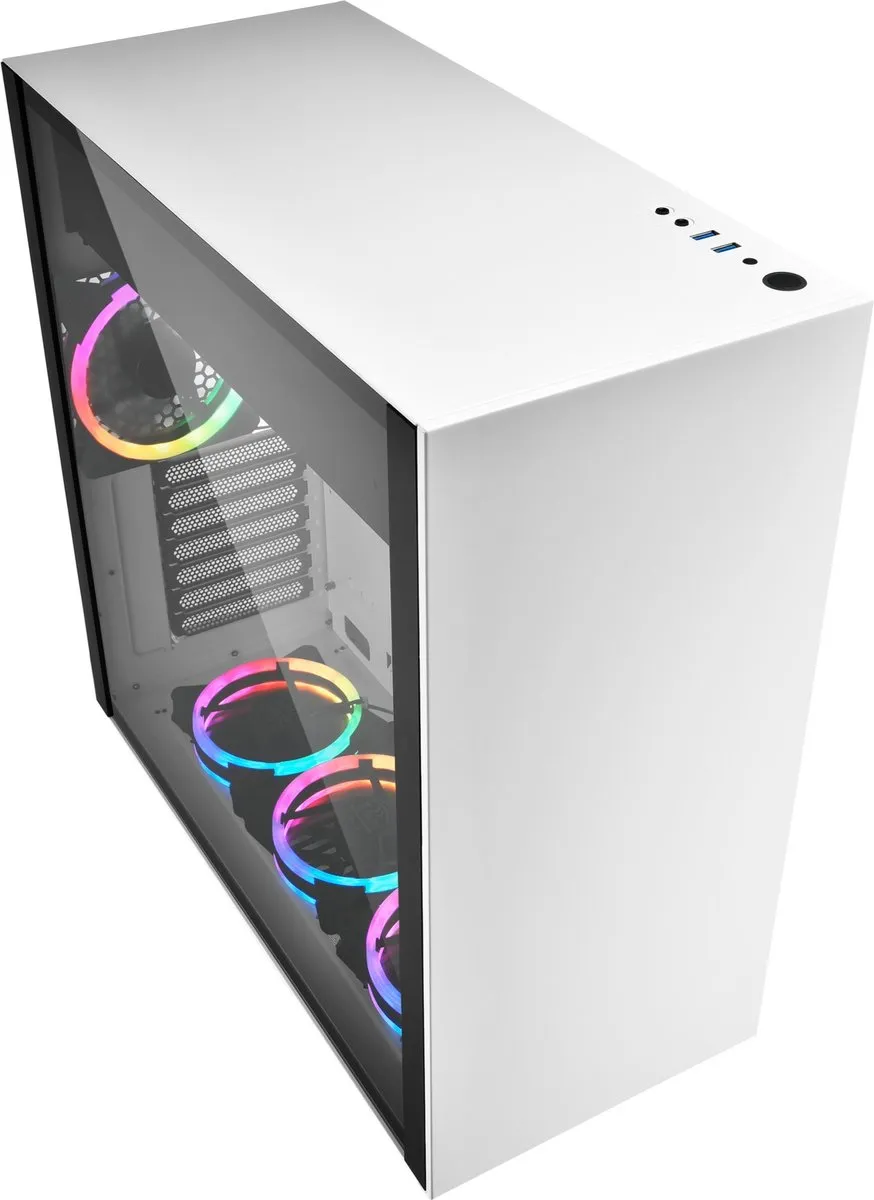 Sharkoon 4044951027460 ATX Behuizing - 5x 2.5" 3x 3.5" - 4 Ventilatoren - Wit