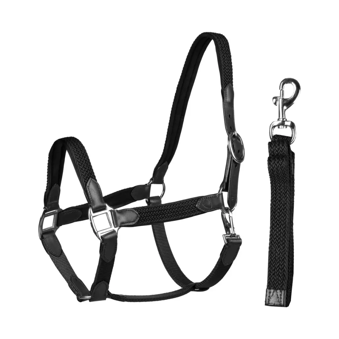 Halster Set Leer Met Gevlochten Nylon