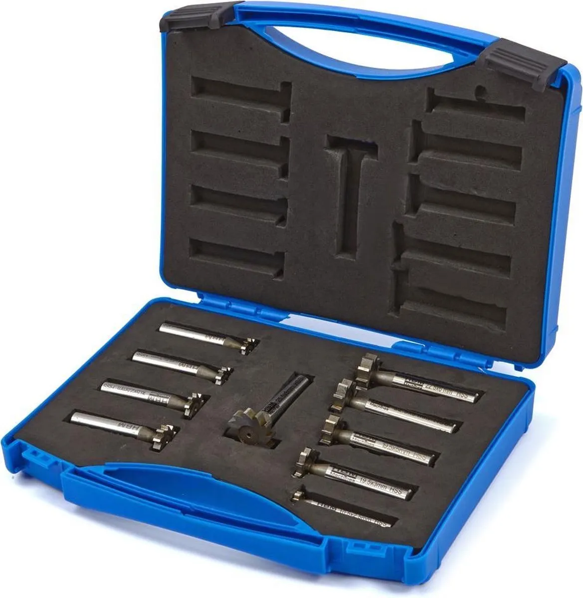 HBM 10-delige HSS M-2 T-gleuf frezenset