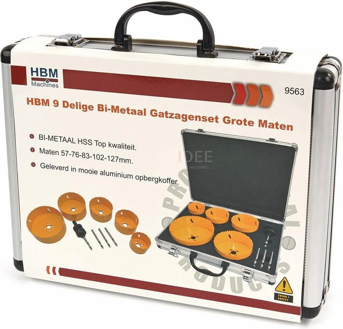 HBM 9-delige Bi-Metaal Gatzagenset Grote Maten - Metaal 57-127mm