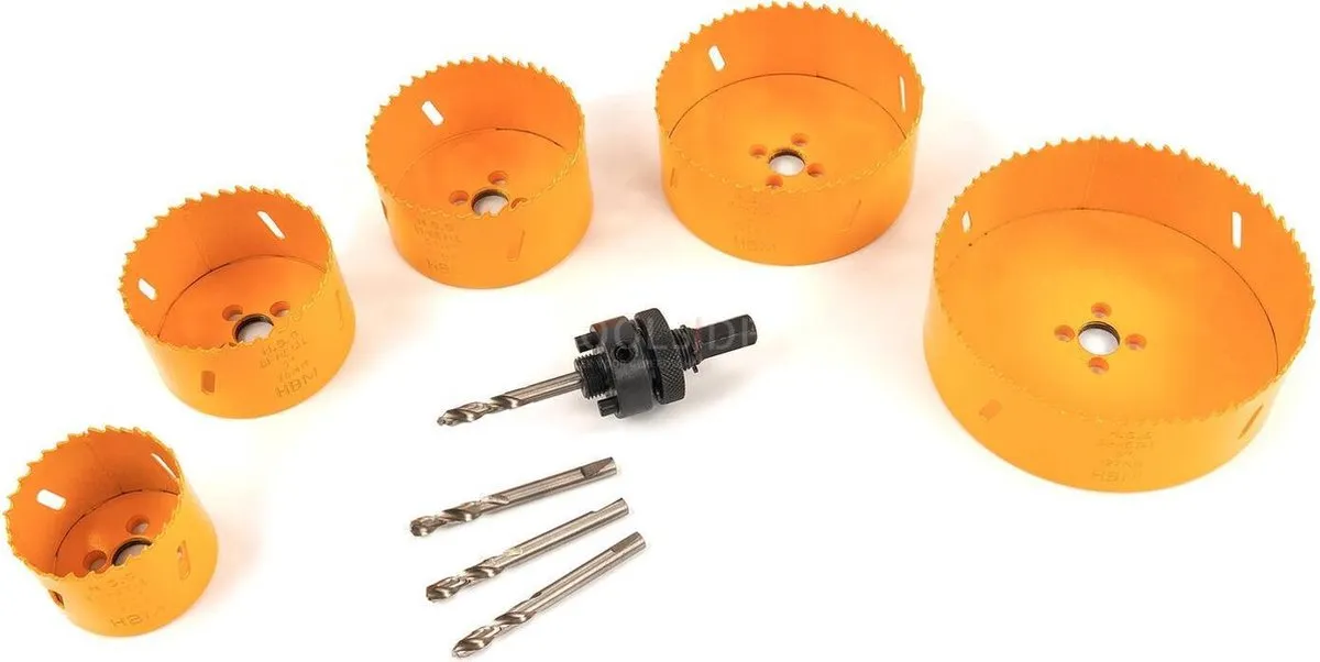 HBM 9-delige Bi-Metaal Gatzagenset Grote Maten - Metaal 57-127mm