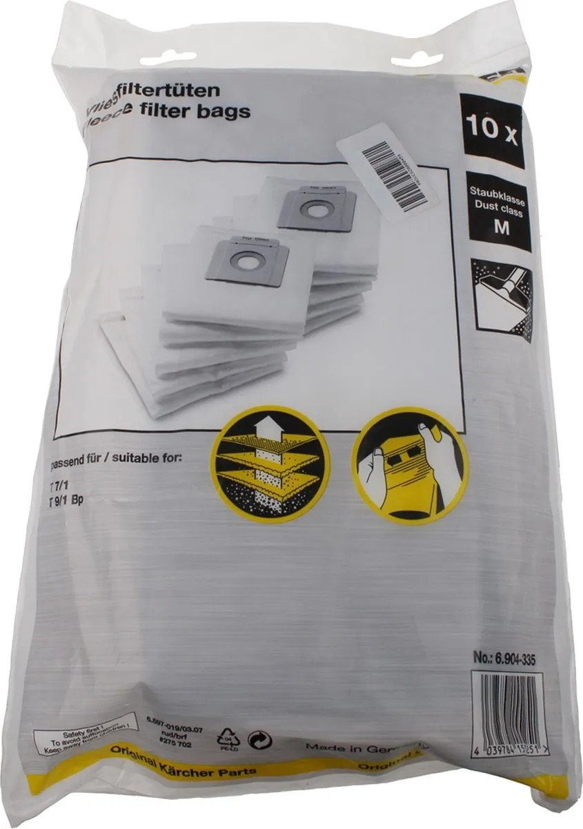 Kärcher Professional Vliesfilterzakken 6.904-335.0 - 10 Stuks