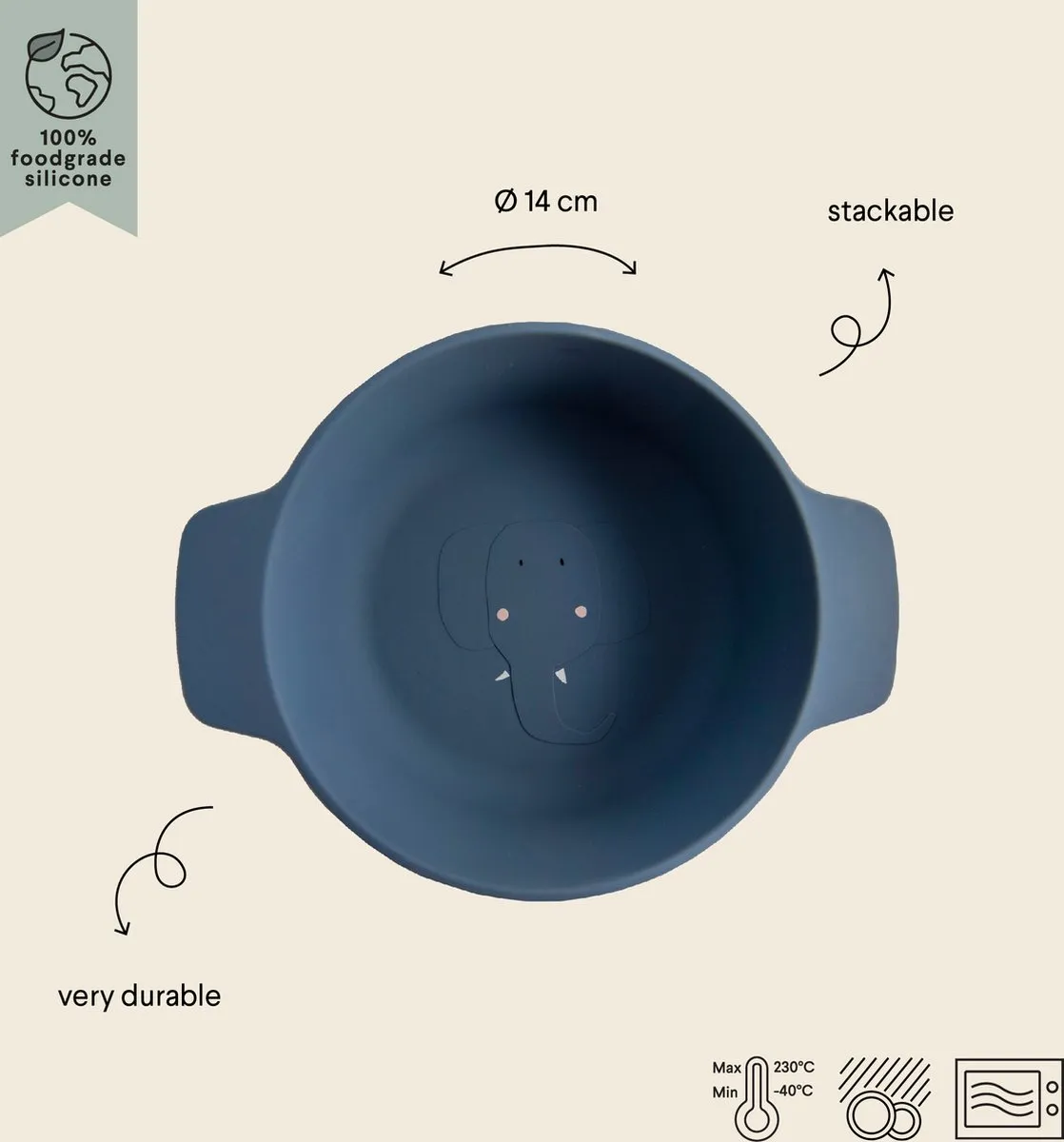 Trixie Mrs. Elephant Siliconen Kom - Blauw - 15cm