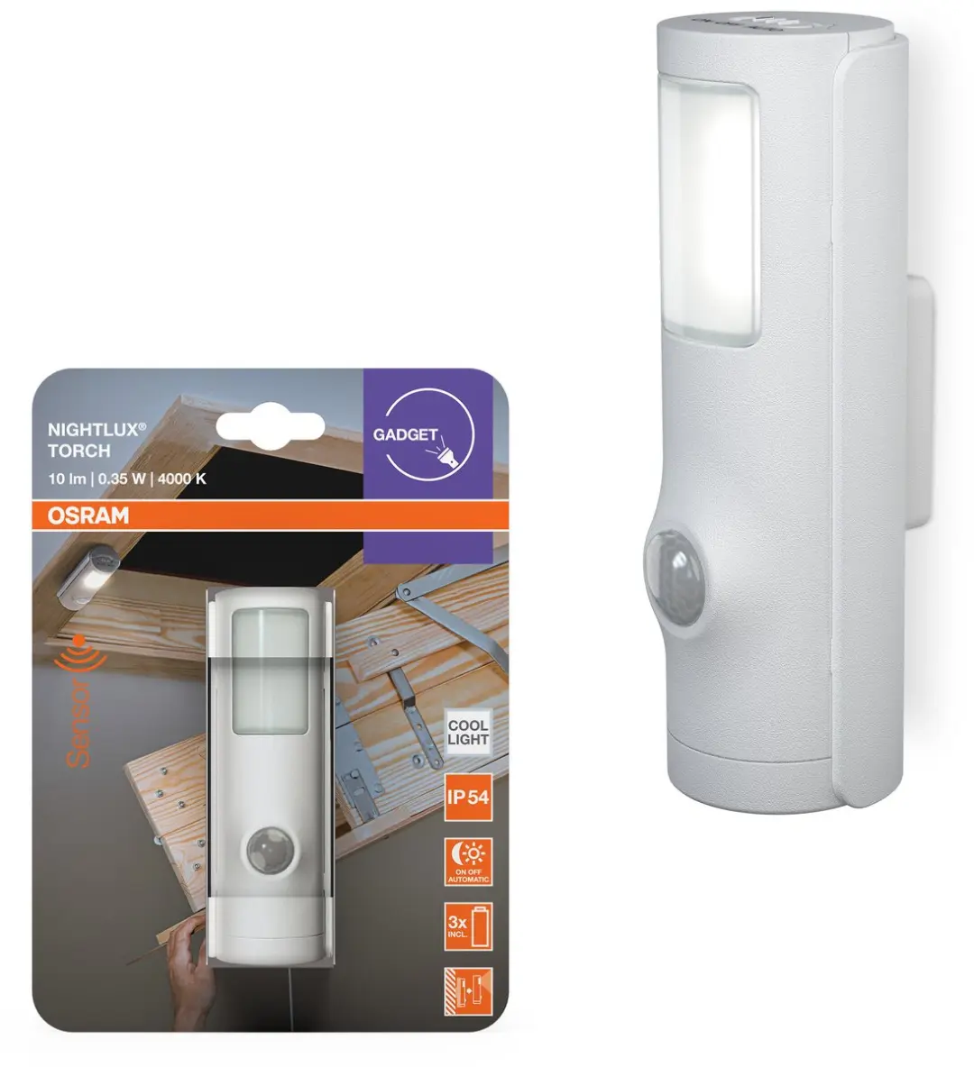 OSRAM Nightlux Torch LED-nachtlamp met zaklamp - Wit - afbeelding 4 van 6