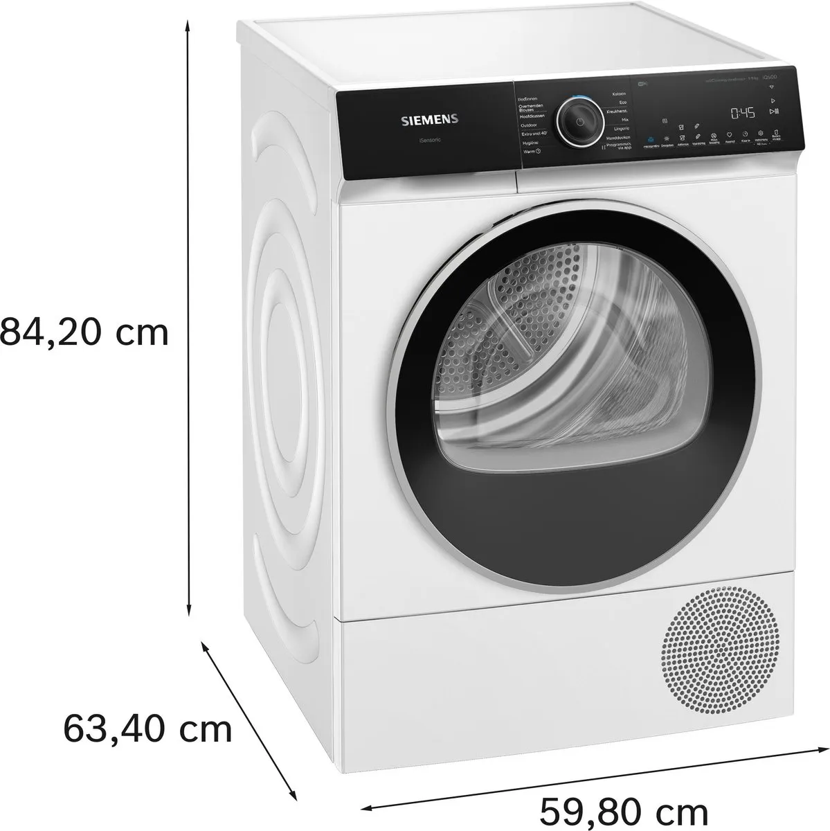 Siemens iQ500 WQ45H2B7NL Warmtepompdroger 9kg - Wit - afbeelding 6 van 6