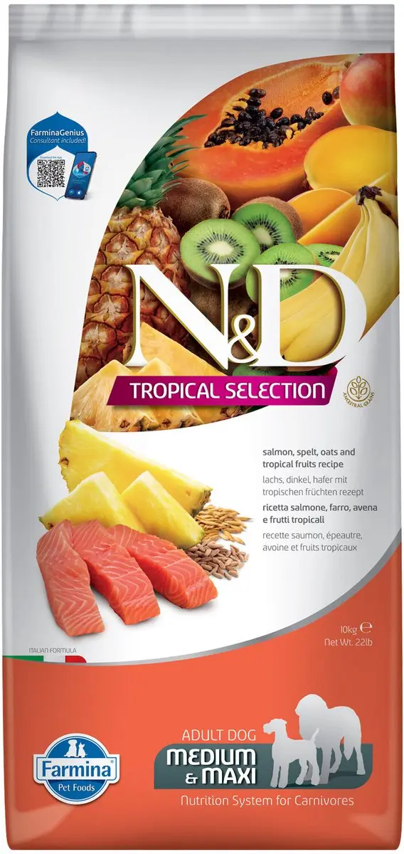 Farmina N&D Tropical Hondenvoer Medium & Maxi Zalm - 10kg - afbeelding 3 van 3