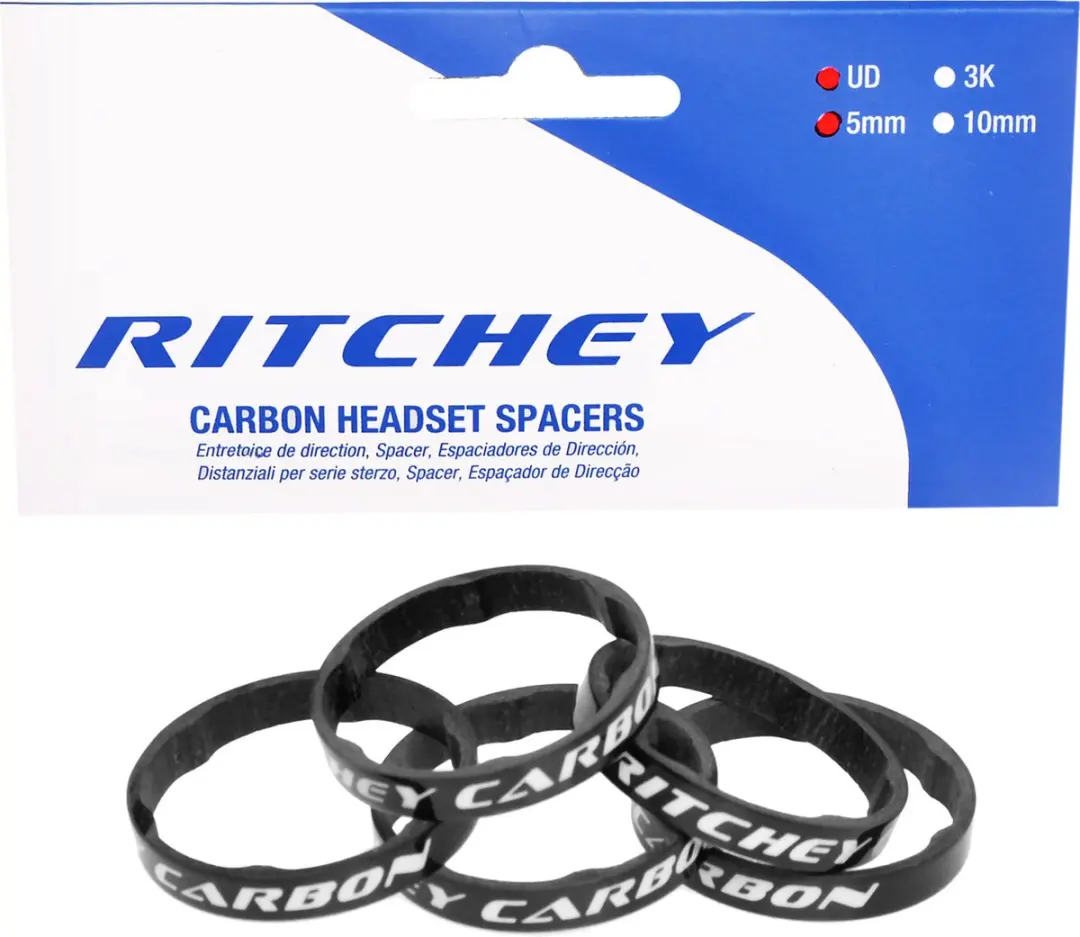 Ritchey Wcs spacer set ud carbon 5mm 1-1/8'' 5 stuks