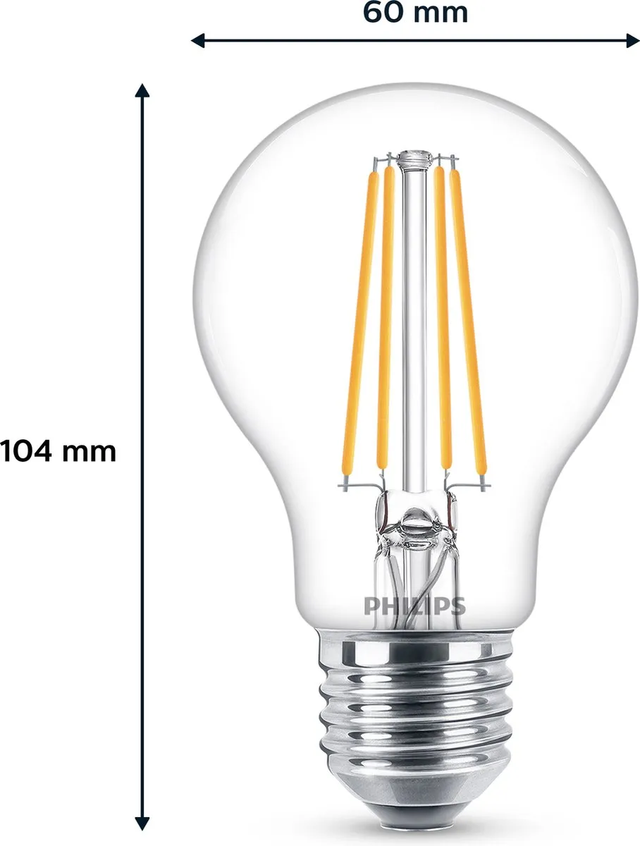 Philips LED E27 Warmwit 7W - 2 Stuks