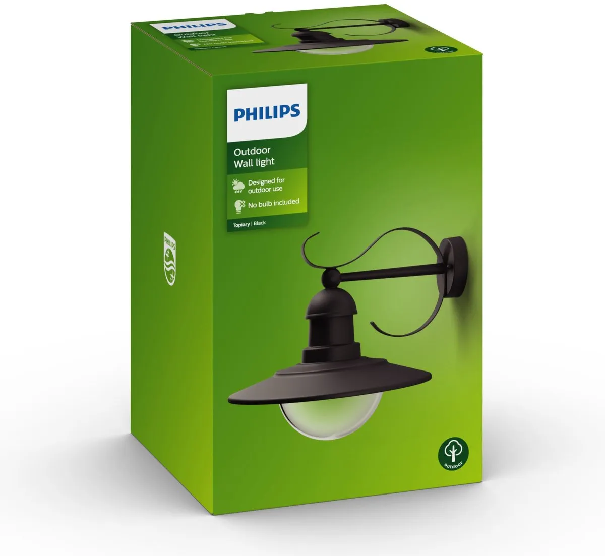 Philips LED Topiary Wandlamp Buiten - 60W - Zwart - afbeelding 3 van 5