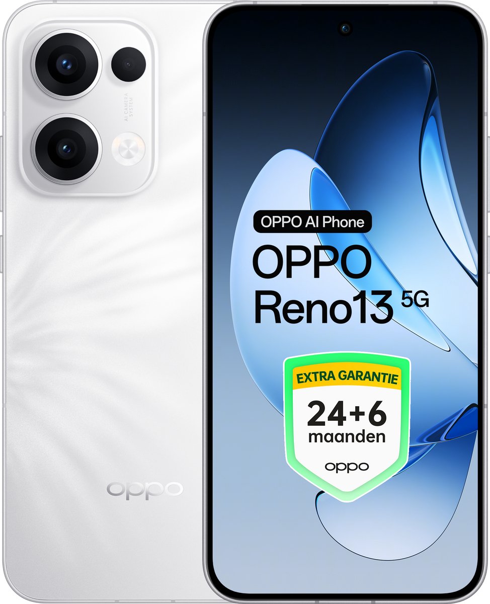 OPPO Reno13 5G - 12+256GB - 24+6 maanden extra garantie - Plume White