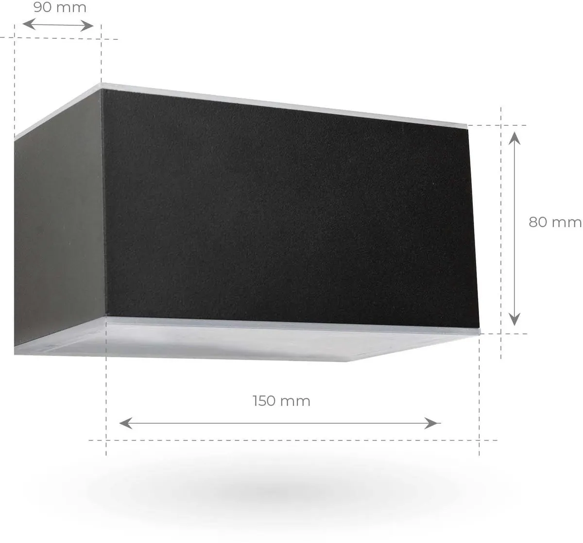 LEDVION Solar LED Wandlamp 2W 3000K IP44 - Zwart - afbeelding 6 van 6