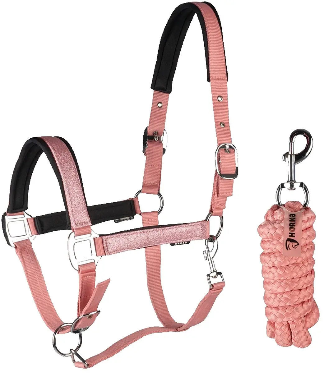 Horka Brilliance Halster En Halstertouw Roze Extra Full