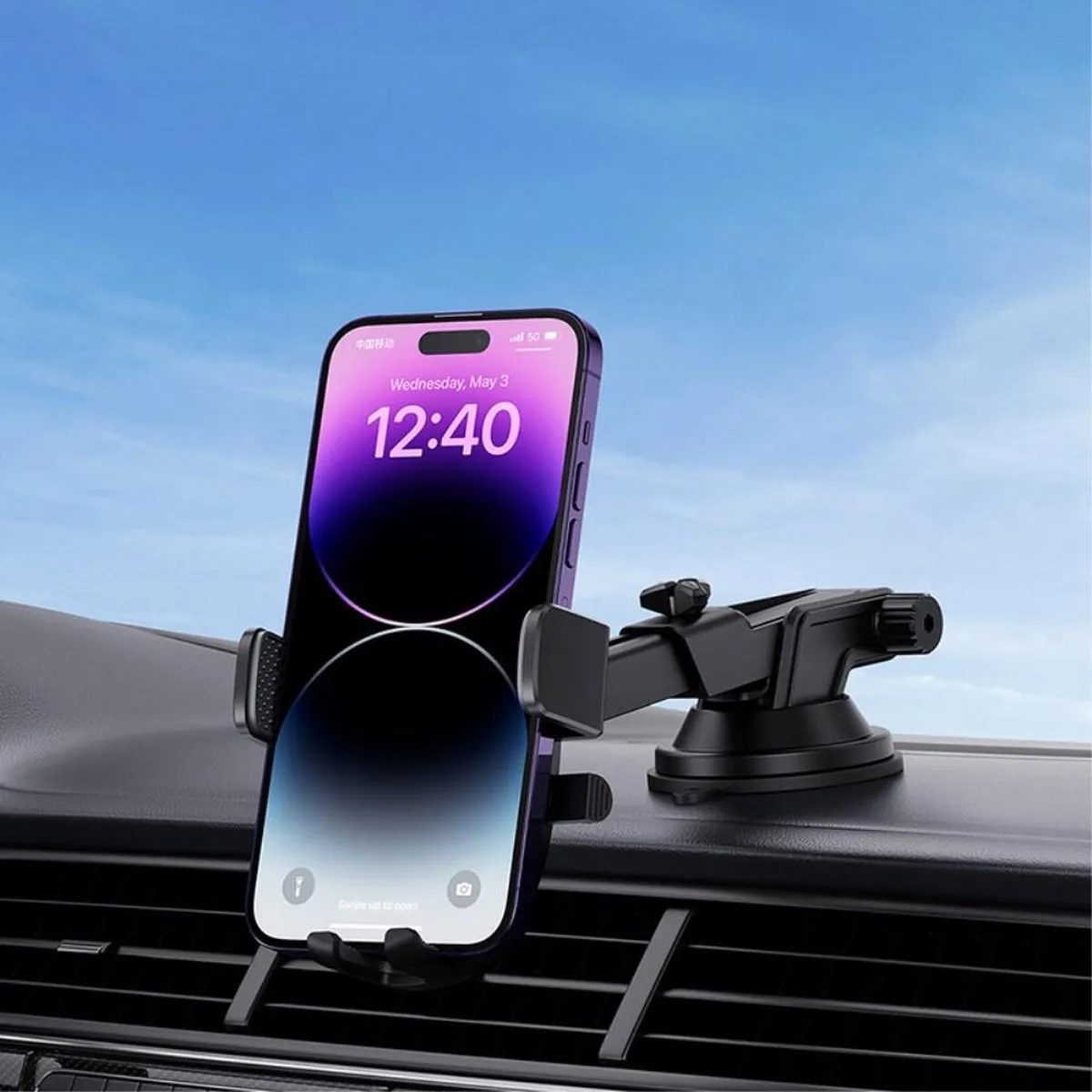 Baseus Telefoonhouder Ventilatierooster Zwart - Universeel