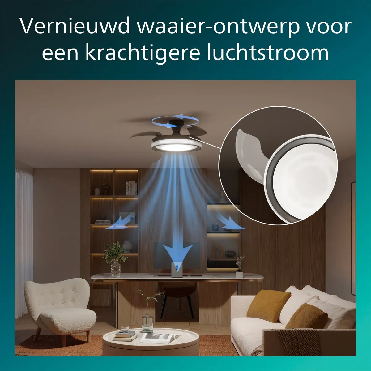 Philips Bliss Plafondventilator 106cm - 4500 Lumen - Zwart