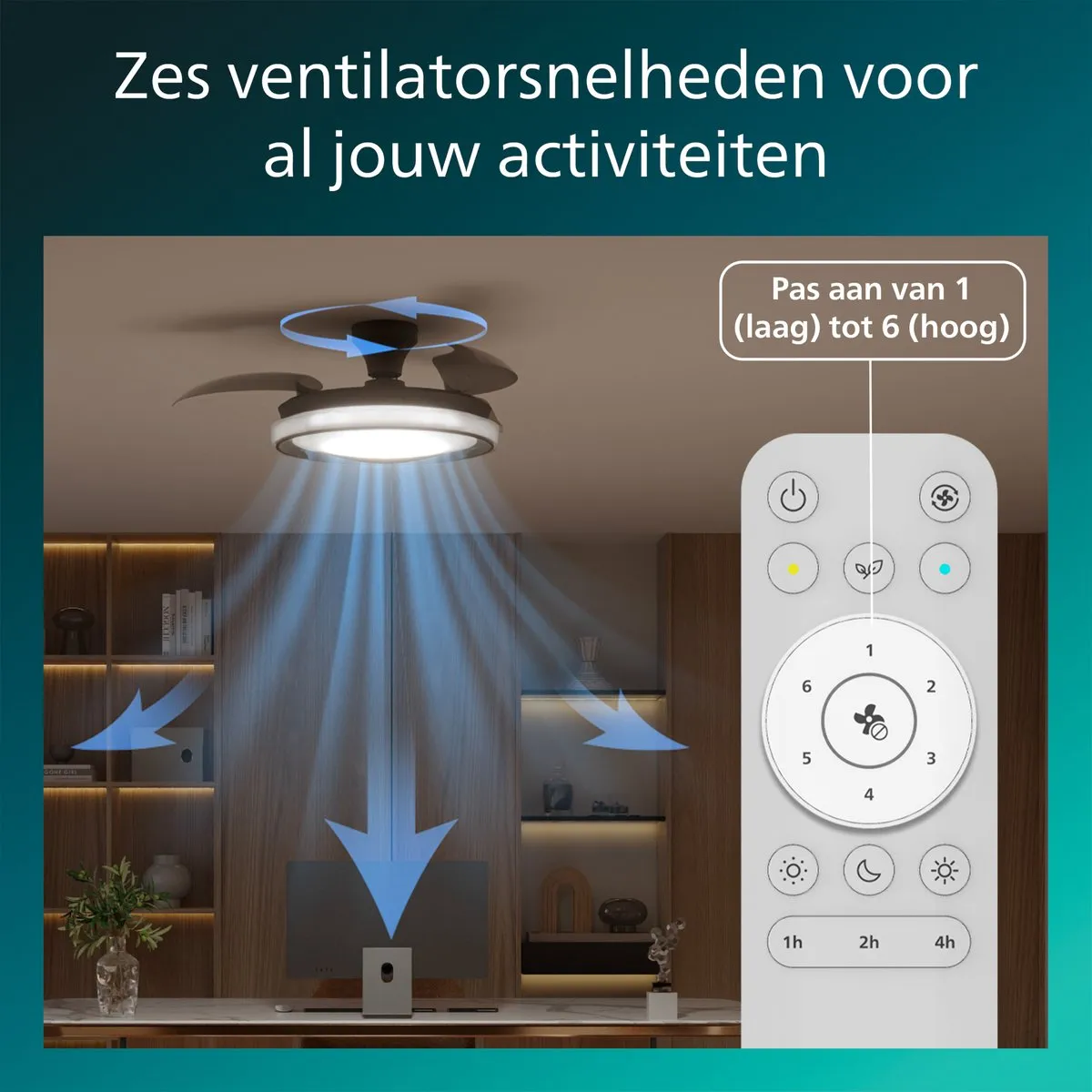 Philips Bliss Plafondventilator 106cm - 4500 Lumen - Zwart
