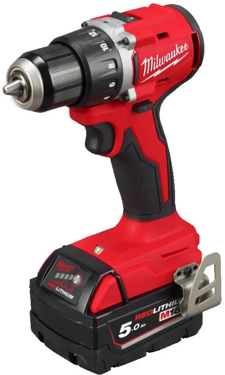 Milwaukee M18 BLDDRC-502C Boor-/schroefmachine - 2x 18V 5.0Ah Accu + Oplader