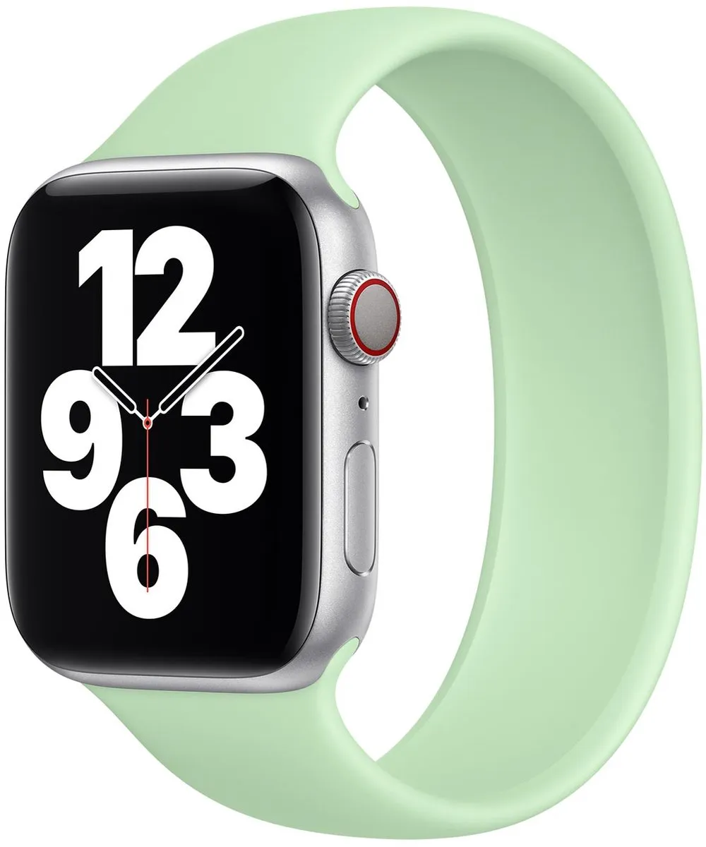 Apple Siliconen solobandje voor de Apple Watch | 38/40/41/42 mm - Maat 2 - Pistachio