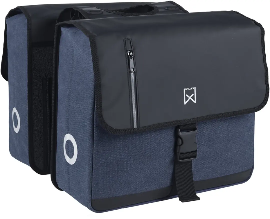 Willex Dubbele Fietstas 40L - Zwart/Blauw - afbeelding 6 van 6