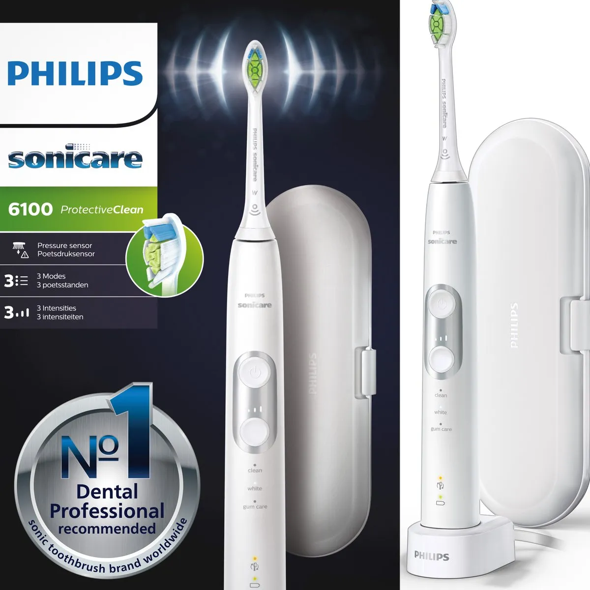 Philips Sonicare ProtectiveClean 6100 HX6877/28 Elektrische Tandenborstel - Wit