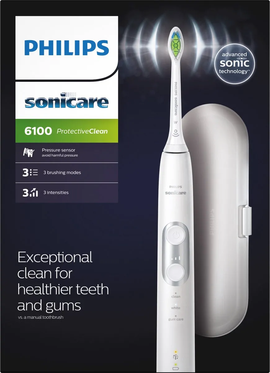 Philips Sonicare ProtectiveClean 6100 HX6877/28 Elektrische Tandenborstel - Wit