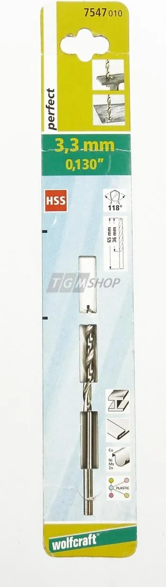 Wolfcraft Perfect HSS Boor 3,3 mm