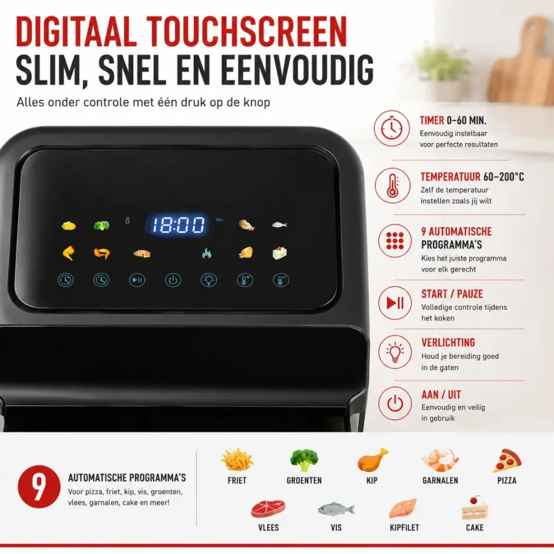 alpina Airfryer voor Pizza's tot 30 cm