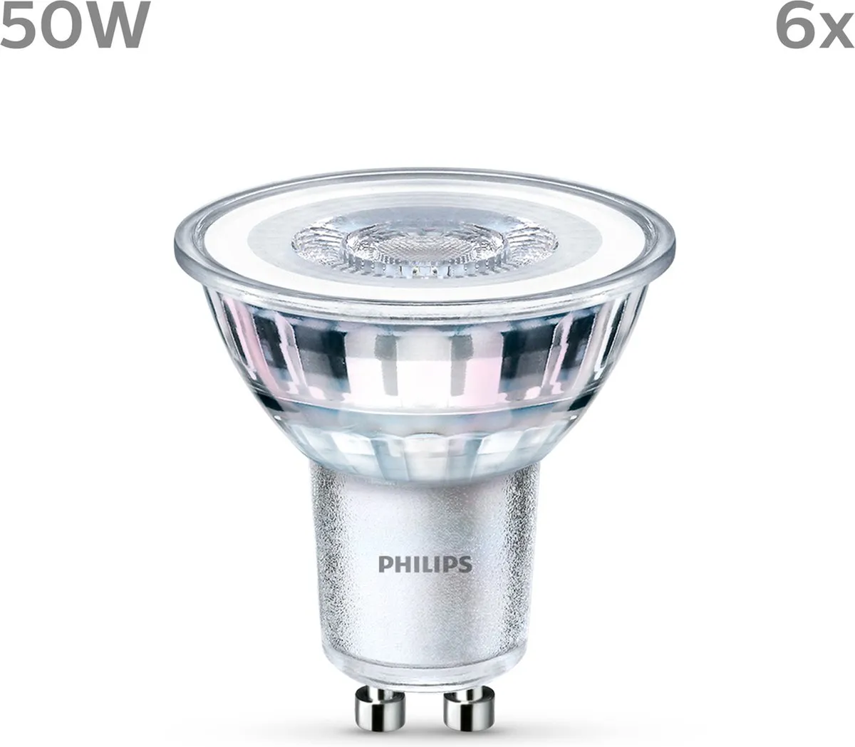 Philips LED Spot GU10 4.6W Koelwit - 6 Stuks