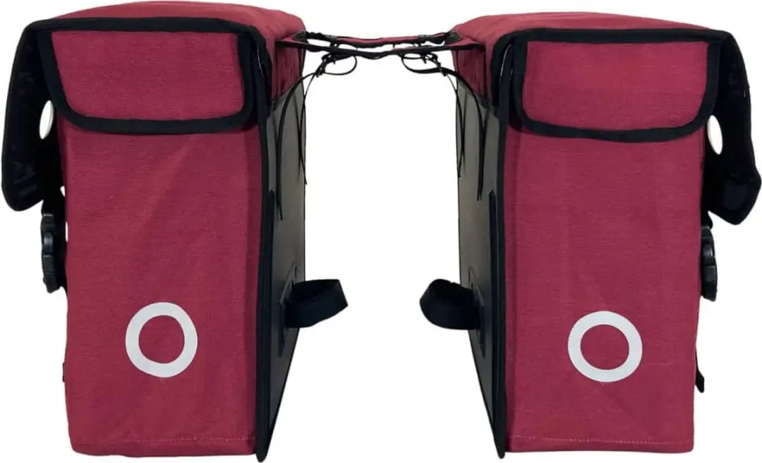 Willex Dubbele Fietstas Canvas 30 liter - Rood - afbeelding 3 van 6
