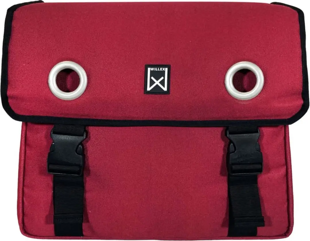 Willex Dubbele Fietstas Canvas 30 liter - Rood - afbeelding 2 van 6