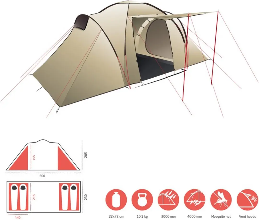 Grand Canyon Atlanta 4 Persoons Tent - Mojave Desert - afbeelding 4 van 6