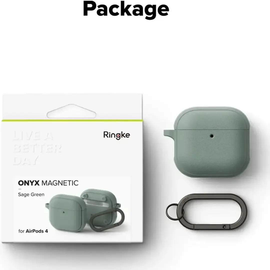Ringke Onyx Magnetic Hoesje AirPods 4 - Groen - afbeelding 2 van 6