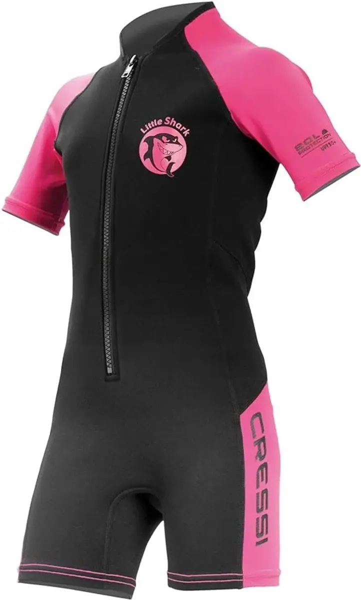 Cressi Kinder Neopreen Shorty Wetsuit 2mm - Zwart/Roze - afbeelding 5 van 5