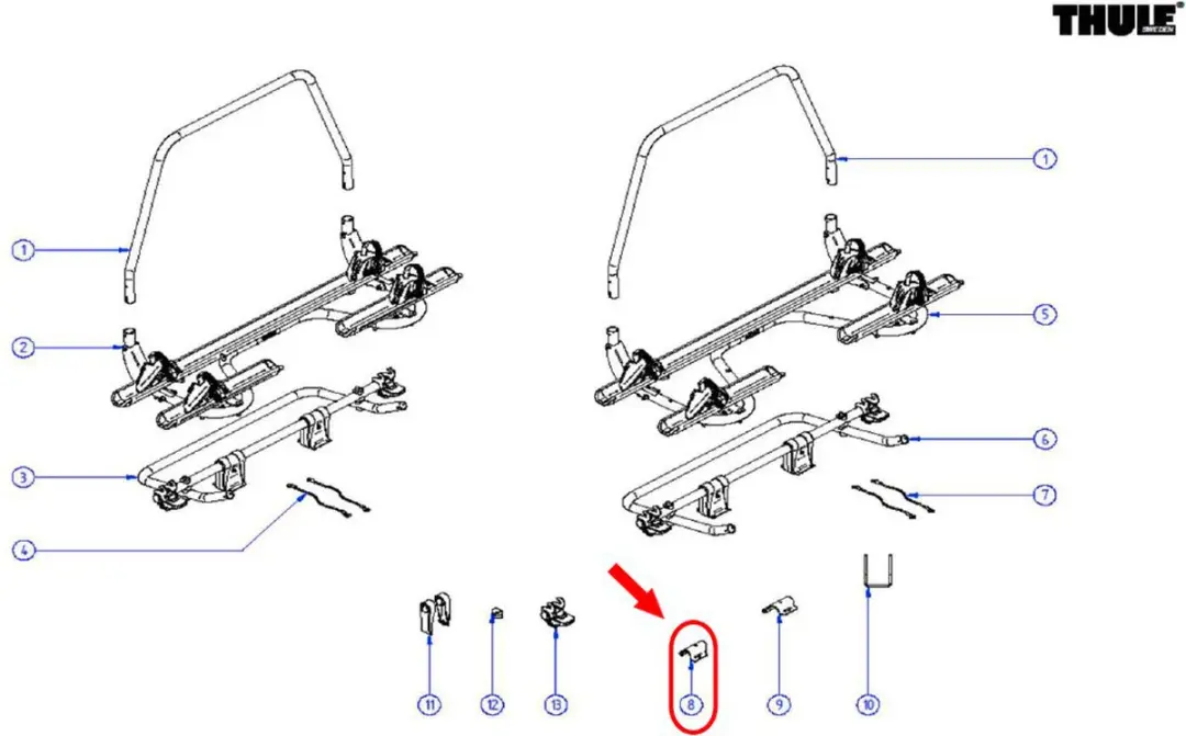 Thule Fixation Plate D30 RH Black