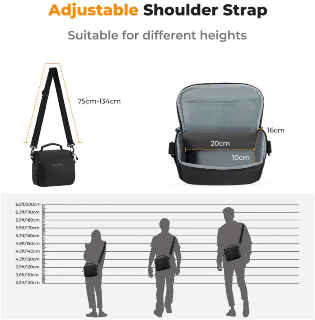 K&F Concept Urban Wander 05 Cameratas Sling 5L - Zwart - afbeelding 2 van 6