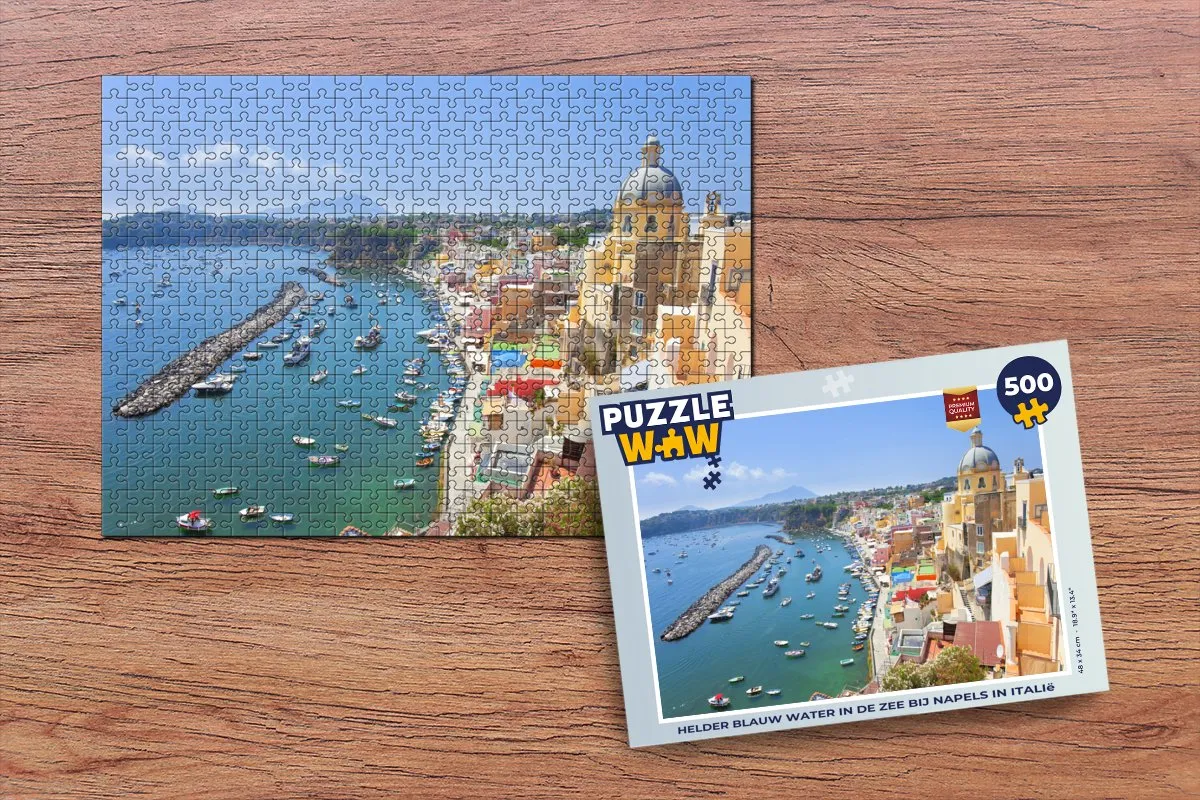 PuzzleWow Napels Zee Huis Legpuzzel 500 Stuks