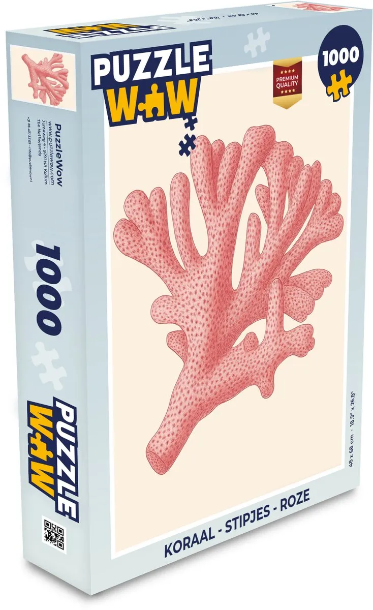 PuzzleWow Koraal Roze Legpuzzel 1000 Stuks