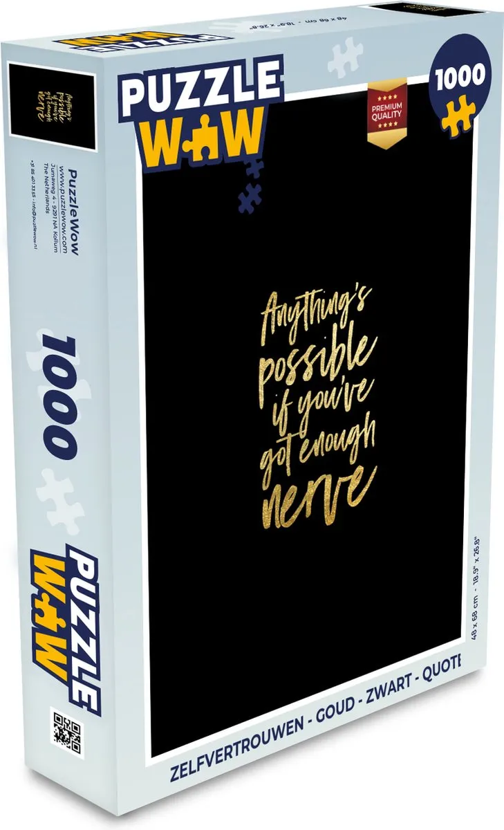 PuzzleWow Zelfvertrouwen Legpuzzel 1000 Stuks
