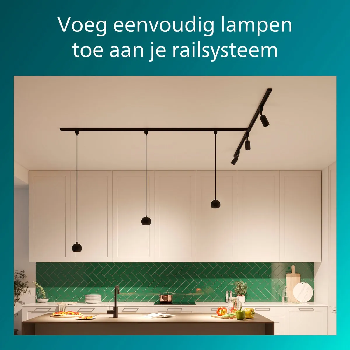Philips LED EasyLink Colby Hanglamp GU10 7W - Zwart