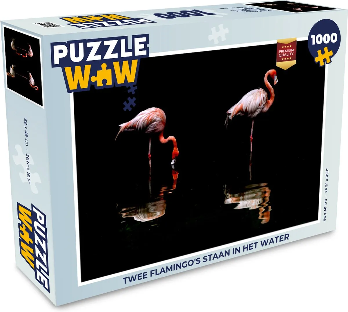 PuzzleWow Legpuzzel Twee Flamingo's 1000 Stuks