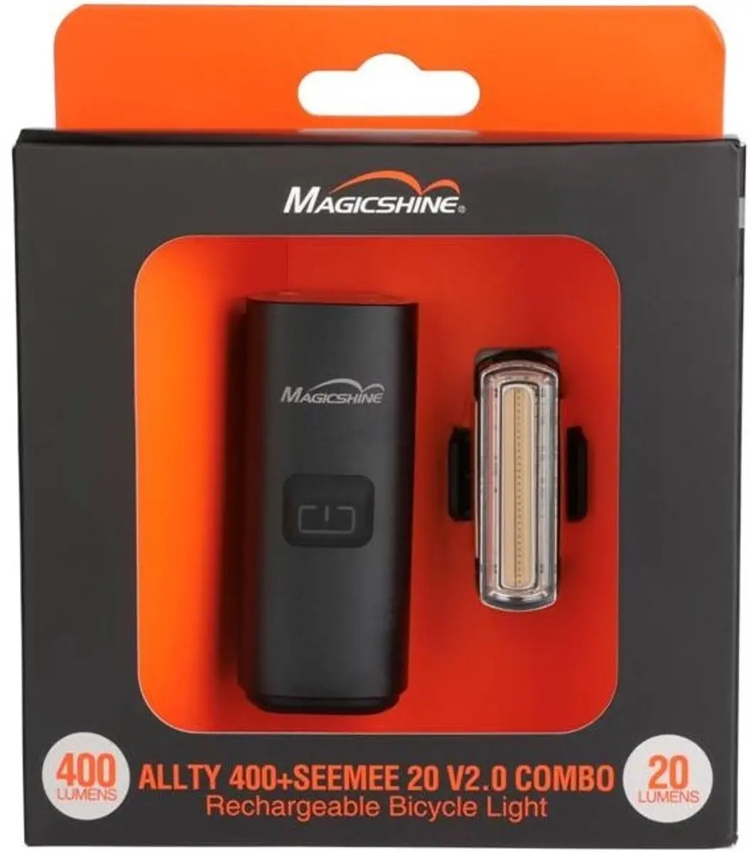 Fietsverlichting Set: Voor & Achter, 400lm & 20lm, USB-C & Micro-USB - afbeelding 5 van 5