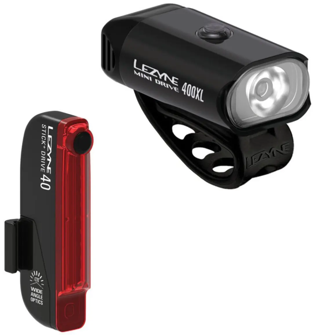 Lezyne Mini Drive 400XL & Stick+ Drive Fietsverlichting Set