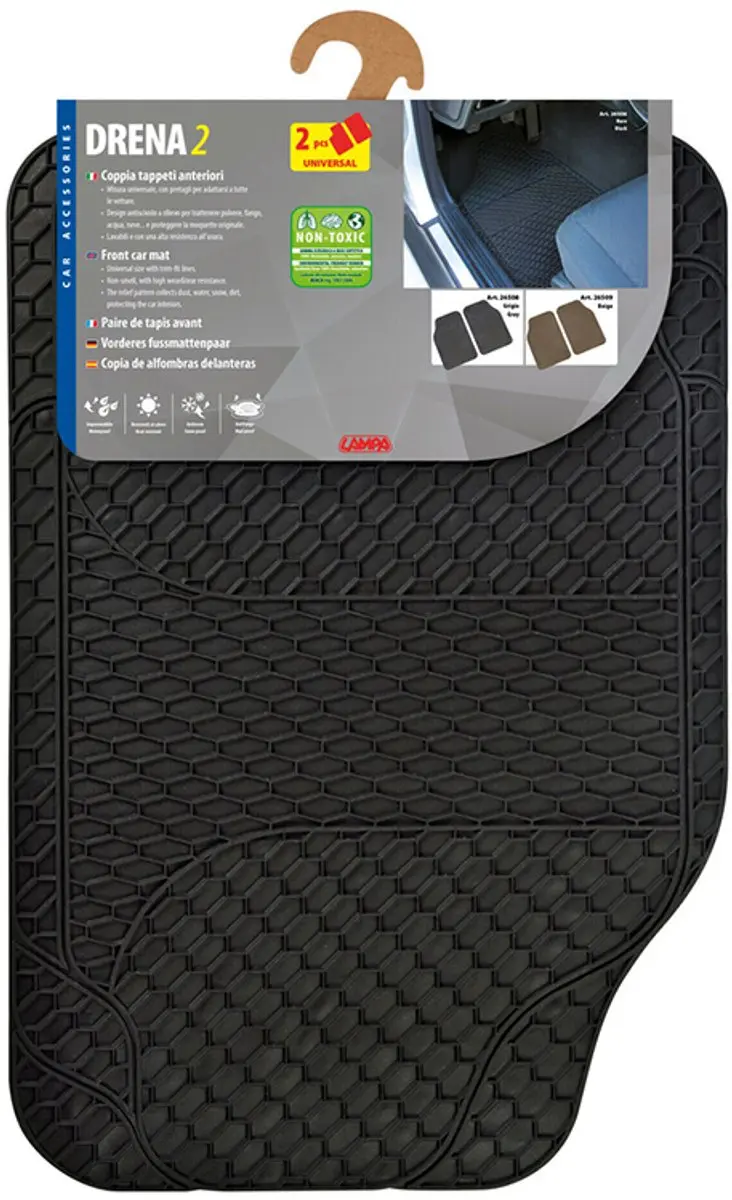 Lampa Automatten 26506 Rubbermat - Universeel - 2 stuks - Zwart - afbeelding 2 van 3