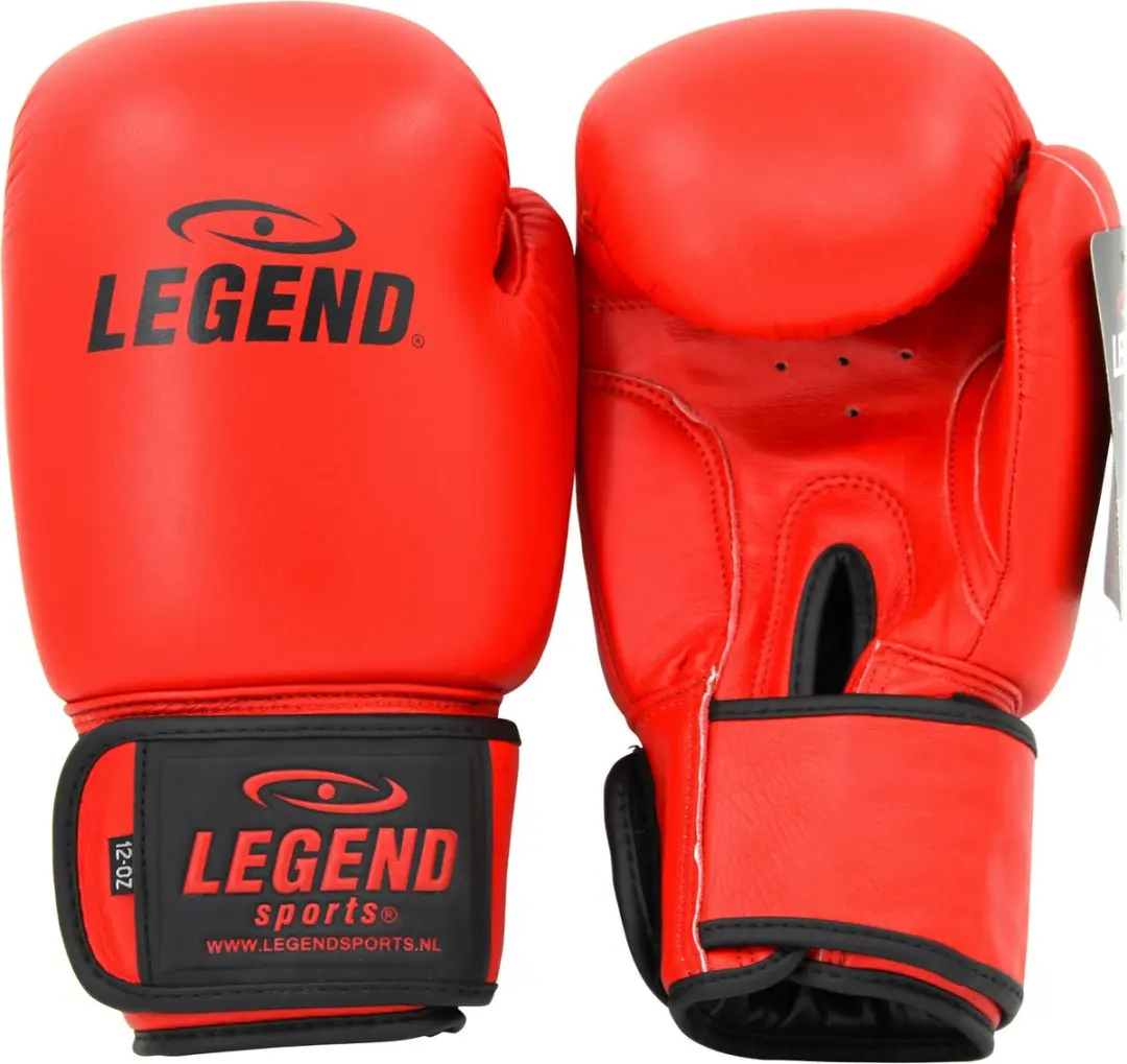 Legend Sports Bokshandschoenen Padding Leer Rood Maat 12oz