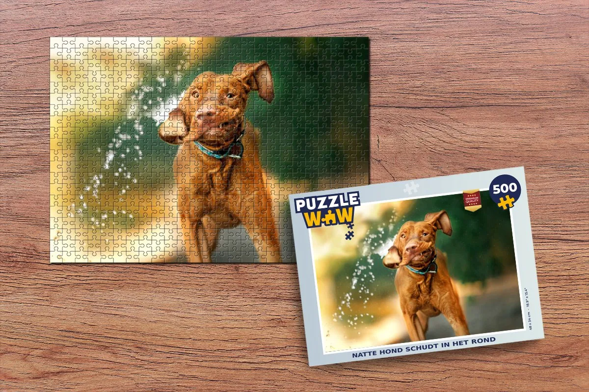 PuzzleWow Hond Water Legpuzzel 500 Stuks - Multicolor